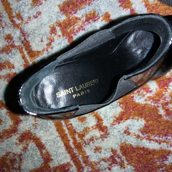 YSL Yves Saint Laurent Patent Leather Heeled Boots - Picture 5 of 7